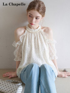 La Chapelle | Polka Dot Off-Shoulder Short Sleeve Blouse