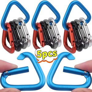 5PCS Triangle Colorful Carabiner Outdoor Camping Hiking Keychain Snap Clip Hook Kettle Buckle Water Bottle Hook Accessories