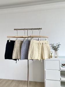 Quần Short Dệt Kim Cạp Cao Phong Cách Hàn Quốc Mùa Thu 2025 Quần Dài Thường Ngày Thời Trang Đa Năng Cho Nữ