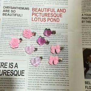 FH-C1195 Jepit Rambut Bunga Mawar Love Peach Pita Wanita Korea Jepit Rambut Pink Mini Baby Hairclip