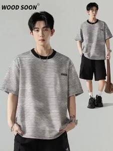 Wood soon | American Stripe Short Sleeve T-Shirt