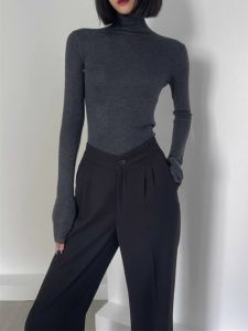 HUOLISI | Slim Fit High Neck Sweater Black