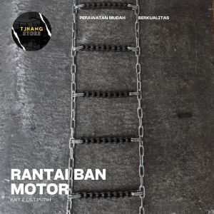 Rantai ban motor / rantai list putih kait 2 untuk jalan berlumpur ring 14 17 18