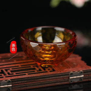 Colored Glaze Water Cup Holy Grail For Home Buddha Front Clear Glass Bowl Seven for Eight Offerings Crystal Offering Water Bowl Ornaments