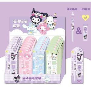 【Ready Stock】Sanrio Kuromi Crayon Shin-chan 0.5mm Pencil Mechanical Pencil Refill Set Writing Pens School Stationery