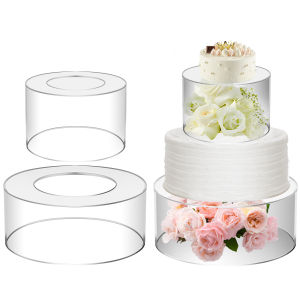 Acrylic Cake Stand Fillable Cake Risers Cupcake Display Holder Clear Cake Tier Stackable Cake Display Boxes for Wedding Birthday