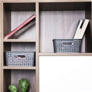 2026-1Pcs Plastic Storage Box Hollowed Out Side Woven Simple Storage Organizer Basket Home Goods Kitchen Sundry Boxes