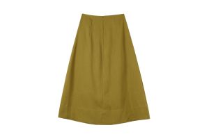 WANGGONGZHU | Slimming A-Line Midi Skirt Womens Summer 2025 New Elegant Hepburn Style Pleated High Waist Polyester Fiber Commute Simple Design