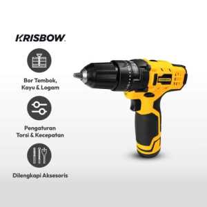 Bor Tanpa Kabel Krisbow Bor Cordless 10 Mm 12v