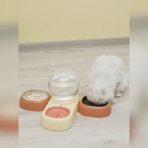 Bộ khay chén ăn bình uống nước Ngọc Trai 2.5L Pakeway Pearl cho thú cưng chó mèo