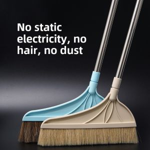 Long Bristle Hog Hair Broom Dust Sweeping Tool Soft Bristle Horse Hair Broom Set Dust Hair Removal Household Cleaning Tool