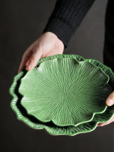 จานทานอาหารกลางวันสไตล์ญี่ปุ่นแบบทำมือ จานทานอาหารตะวันตก จานเส้น จานผลไม้ จานชา ขนาดใหญ่ จานชงชาด้วยหินอ่อน