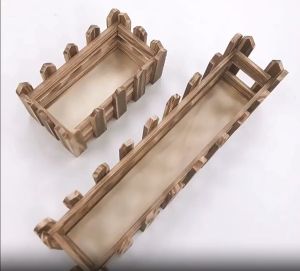 Chậu hàng rào gỗ Nâu kèm xốp cắm hoa giả ship HOẢ TỐC HCM 10cm 20cm 30cm 40cm 50cm 80cm