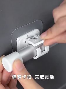 10ชิ้น ชั้นวางราวม่าน / ที่ยึดแบบปรับได้โดยไม่ต้องใช้ตะปู / ตะขอติดผนังแบบมีกาวในตัว / ตะขอราวม่านแบบปรับได้ / ตะขอยึดราวม่านแบบไม่ต้องเจาะ / ตะขอยึดราวม่าน