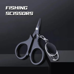 Portable Fishing Scissors With Retractable Lanyard Seawater Resistant Compact Cutting Implement For Angling Line Trimming
