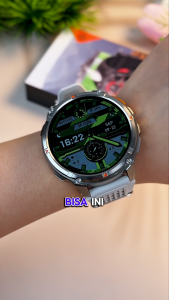 [Senter + UV & Baterai 1100mAh] Morein Plus Rock2 Smartwatch - 1.7 Layar HD | Badan Logam | Tahan Air IP68 | Kompas | Panggilan Bluetooth | Monitor Kesehatan | Jam Tangan Pria Olahraga