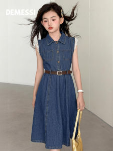 Light Sleeveless Denim Girls Dress