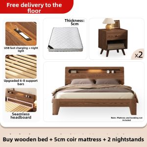 WQIN | Vintage Style Solid Wood Bed