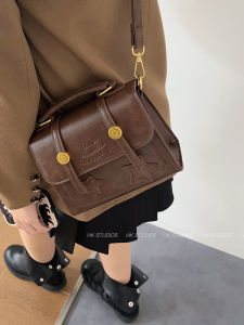 Fashionable Retro Shoulder Bag for Women Small Square Handbag Soft PU Leather Magnetic Clasp Closure Casual Leisure Bag