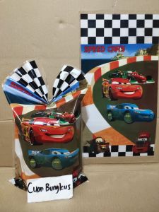 Plastik Snack Ulang Tahun (ultah) CARS UKR 22X40/ Plastik Karakter / Plastik OPP CARS 10 pcs