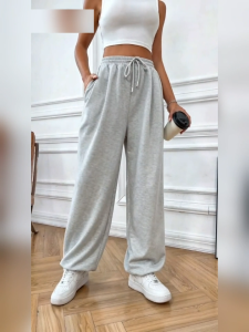 GDTIMA High Waist Casual Jogging Pants Korean Womens Loose Drawstring Sports Trousers With Pocket active lifestyle pants elastic waist trousers outdoor casual bottoms loose sports joggers