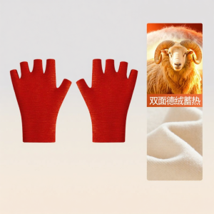 econice | Winter Warmth DeRong Cashmere Student Half-Finger Writing Gloves