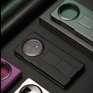 Ốp điện thoại nắp gập thông minh langsidi cho Honor Magic V5 Ốp da có chân đế trượt có dây đeo cổ tay từ tính Ốp da luxuxy bảo vệ toàn diện 360 Ốp điện thoại di động chống trượt chống sốc thấm nước thủ công ban đầu nhà máy