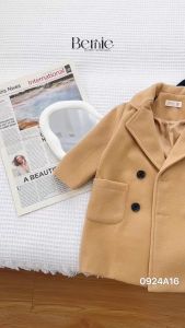 Áo khoác dạ dài áo khoác mang to dáng dài cho bé trai bé gái phong cách 1 đến 7 tuổi BERNIE 0924A16