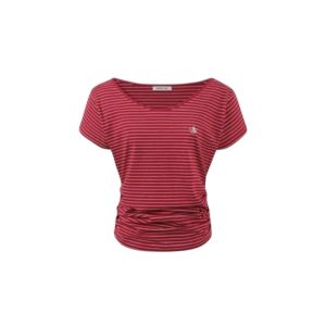 YUEZHONGWEI | American Style Red Striped Asymmetric Shoulder Short Sleeve T-Shirt Women Summer Design Slim Fit Exposed Shoulder Short Top