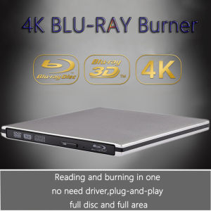 Ultra Slim External Optical Drive 4K Blu-Ray Burner USB3.0 DVD Players 3D Blu-Ray Writer Reader CD/DVD Burner