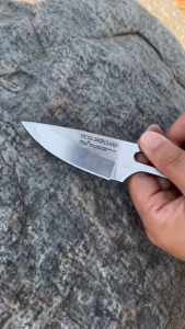 Minimalist Fixed Blade Cooking Knife Izula Ultra-Light Utility Knife with Sheath Portable Tool for Western Cuisine & Daily Meal Prep