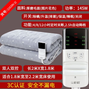 Thickened Pure Cotton Electric Blanket Dual Control Temperature Adjustment Smart Dust Removal Timed Home Use Single Person Rainbow