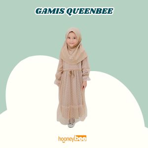 Gamis Anak Tile Quenbee Junior Honeybee Warna Coklat Size 2-10Thn