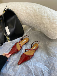 French Vintage Flat Bottom Sandals Fairy Shoes 2025 New Spring Summer Black Pointed Toe Evening Single Shoes Fashionable Glitter