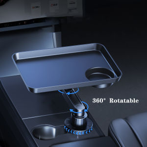 Hipacool 360° Rotable Car Cup Holder Universal Expander Tray Food Cosmetics Table Car Console Storage Tray for Front Rear Seat