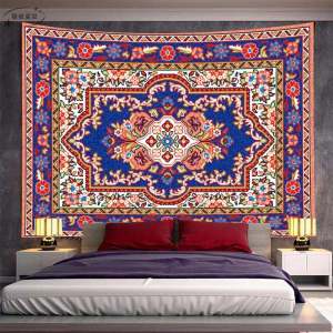 Bohemian Large Size Wall Decoration Tapestry Floral Velvet Hanging Cloth Homestay Atmosphere Sense Geometric Pattern Rectangular