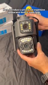 8MP CCTV v380 WiFi Outdoor Camera 360 Degree Surveillance Camera Dual Lens Screen CCTV IP Camera Two-Way Talk Wireless Camera AI Human Detection Automatic Tracking Surveillance Camera