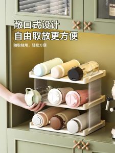 Acrylic Cup Holder Large Capacity Living Room Cabinet Dustproof Home Storage Rack for Water Cups Bathroom Organizer Shelf