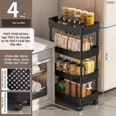 MEISITEKEKE | Kệ Lưu Trữ Đa Tầng Narrow Có Bánh Xe
