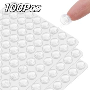 100Pcs Self Adhesive Round Door Stopper Rubber Damper Buffer Cabinet Muffler Wall Protector Door Handles Bumper Protective Plug