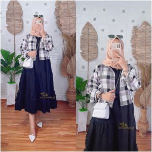 Midi Dress Andin Set Cardigan 2in1