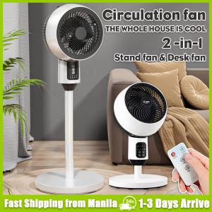2 in 1 Electric Fan with Remote Turbo Silent Air Circulation Fan vertical Electric Fan Household Adjustable Floor Fan Dual-use Shaking Head Conditioner Fans