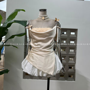 ชุดกระโปรงทรงเอผ้าโพลีเอสเตอร์ลายสปาร์คเล็กๆ ฤดูใบไม้ผลิ 2025 ชุดกระโปรงผู้หญิงสไตล์เกาหลีสุดเก๋ 3 ชิ้น