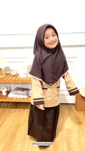 Fanisya Bergo Sherina SD Coklat | Putih 06 Jilbab Instan Seragam Sekolah Anak