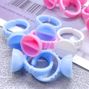 100Pcs Eyelash Glue Fan Cup Rings Wholesale Glue Holder Container Tattoo Pigment Eyelash Extension Tools Lash Supplies