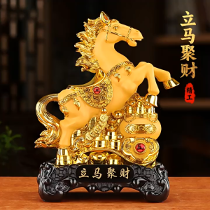 LS Patung Kuda Emas Feng Shui Keberuntungan Usaha || Patung Kuda Emas Feng Shui Simbol Kesuksesan