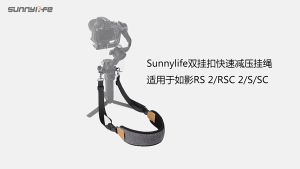 SUNNYLIFE GS560 Dual Hook Shoulder Strap Mount Belt Neck Lanyard for DJI RS 3 Mini