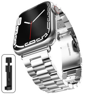 Titanium Color Stainless Steel Strap For Apple Watch Band Ultra 2 49mm 46MM 45mm 41mm 40mm 44mm Bracelet iWatch Series 10 9 8 7