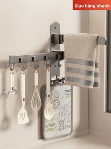 evesigar | Giá Đựng Dụng Cụ Nhà Bếp Đa Năng Treo Tường Có Thanh Quay