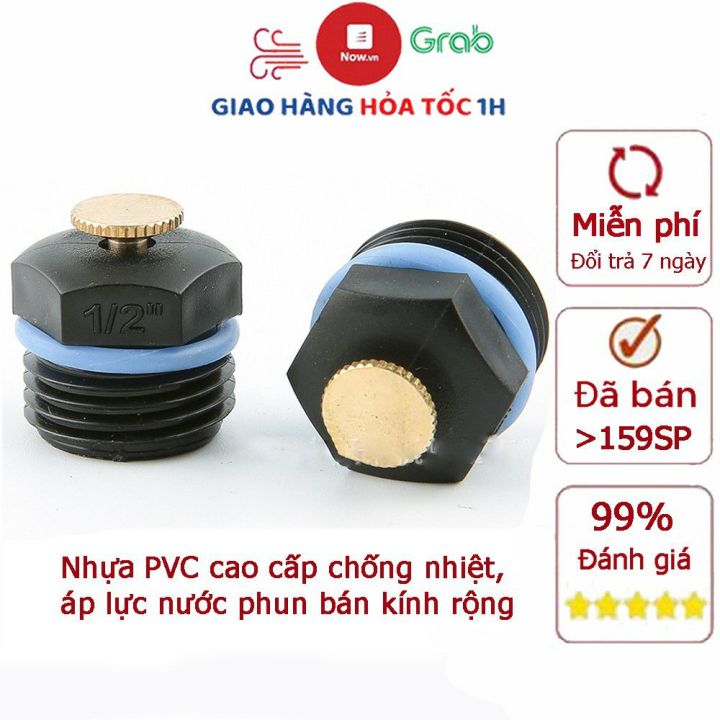 Bộ 10 béc phun mưa 360° bằng nhựa, đầu đồng nguyên chất ren 21mm chỉnh ...